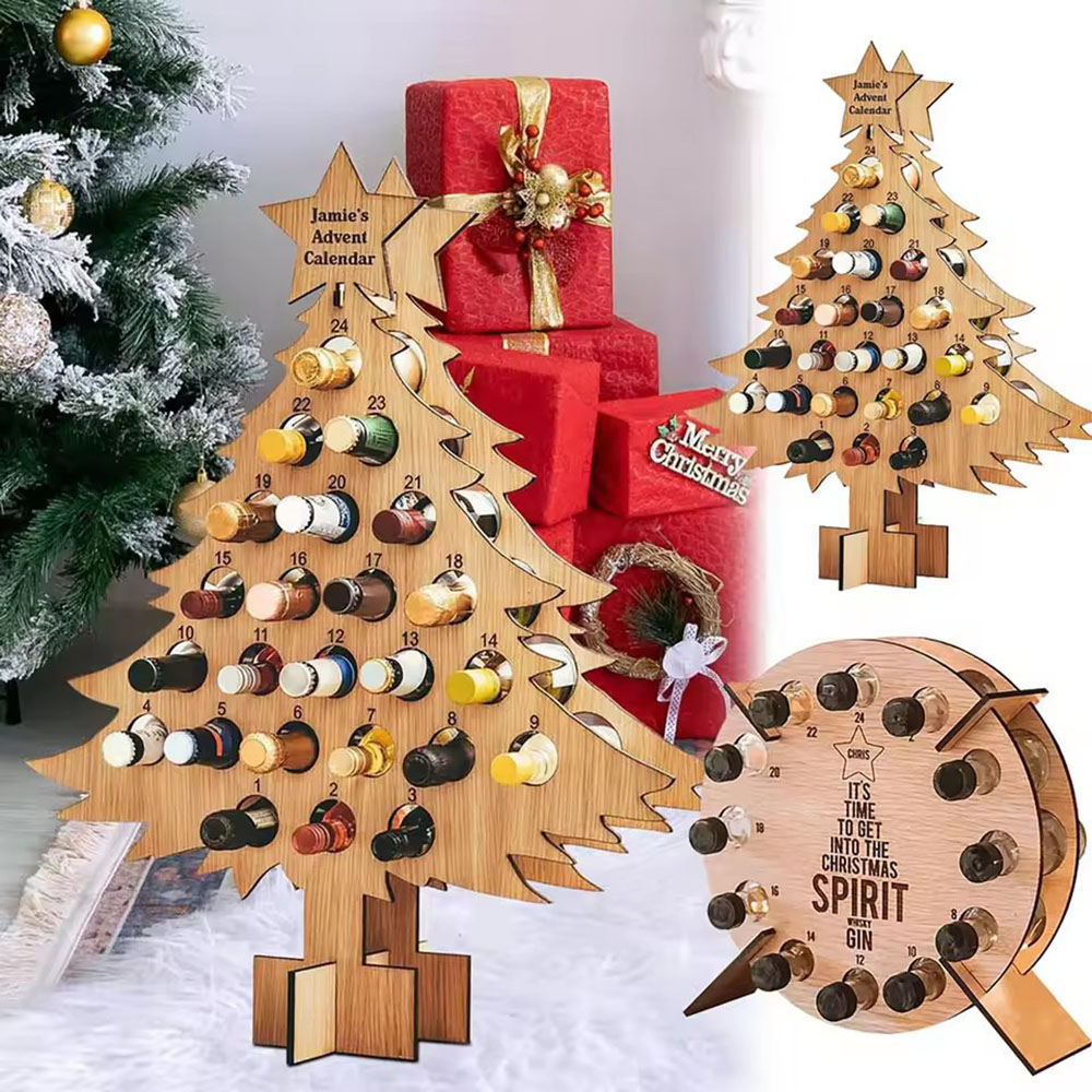 Wine Beer Rack - حامل زجاجات نبيذ خشبي على شكل