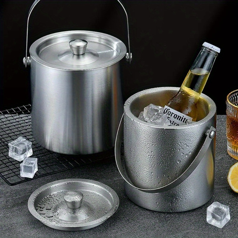 Wine Beer Champagne - دلو ثلج معزول من الفولاذ المقاوم