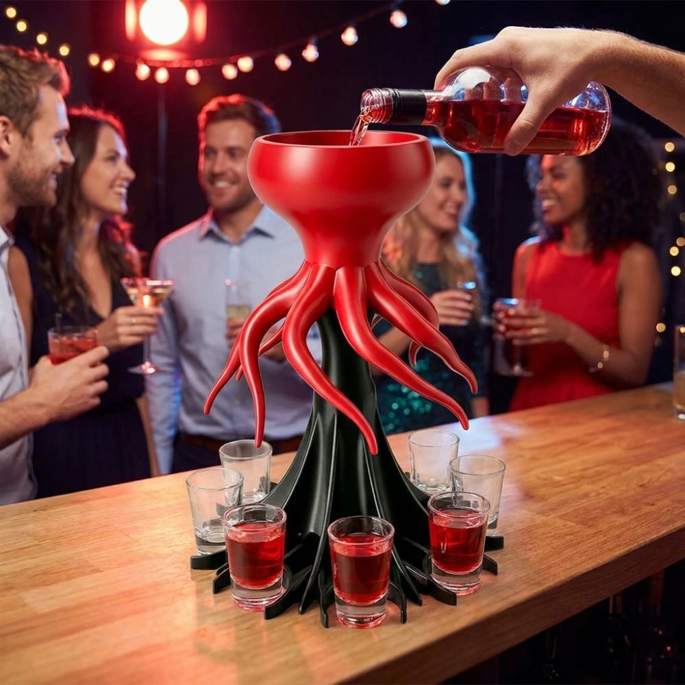 Wine To Beer To Liquor - موزع نبيذ بـ 8 فتحات مطبوع
