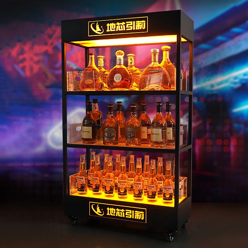 خزانة نبيذ مضيئة بثلاث طبقات،  - مراجعة Wine Beer Rack وسعره